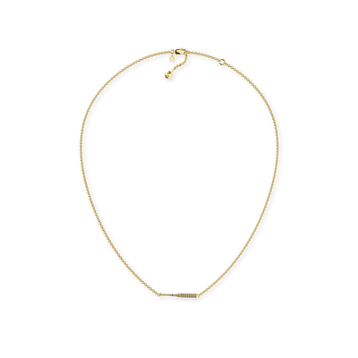 Collar "The Baseball" con colgante de bate, pavé de diamantes blancos