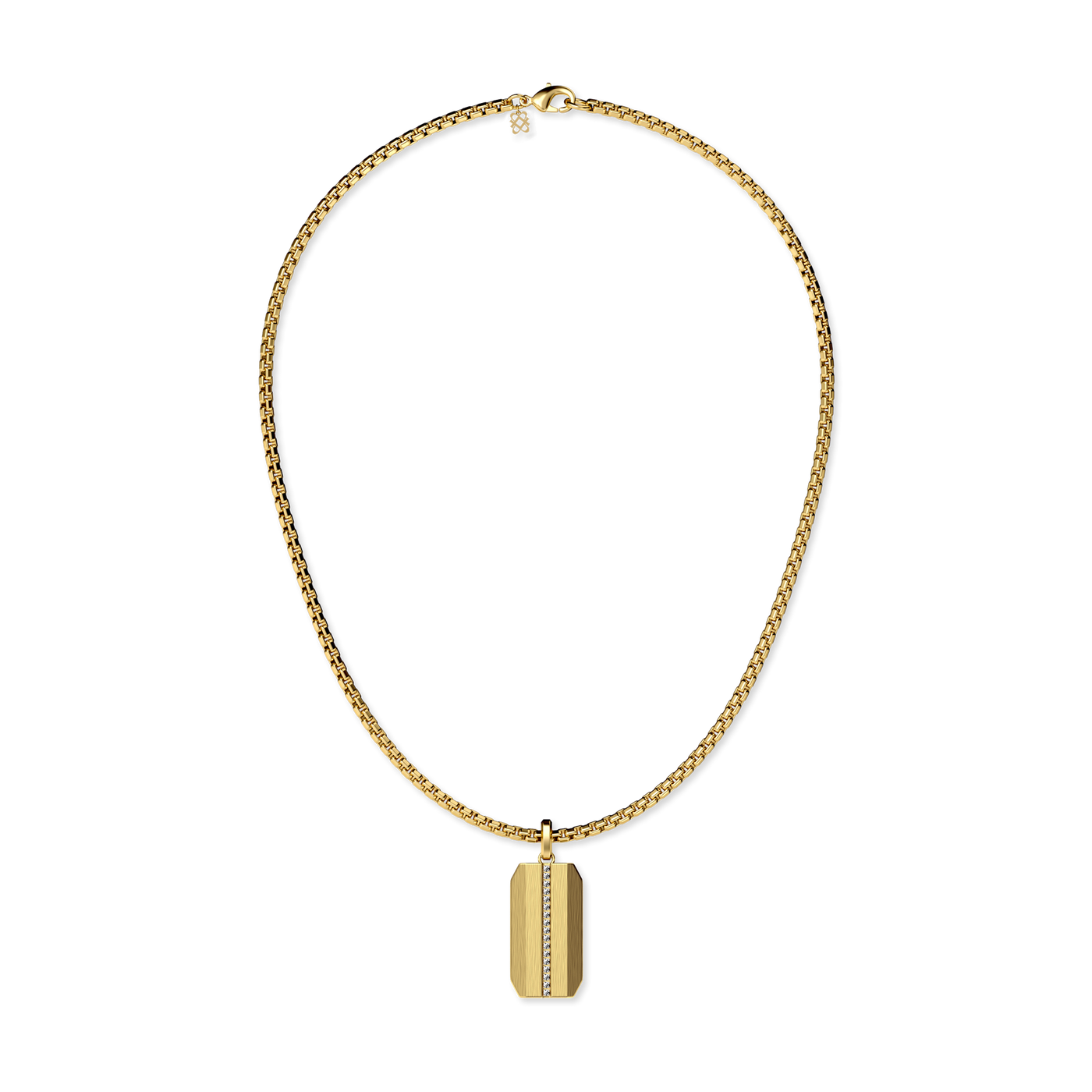 Pendente Linear em Forma de Placa para Cão, Diamante Branco