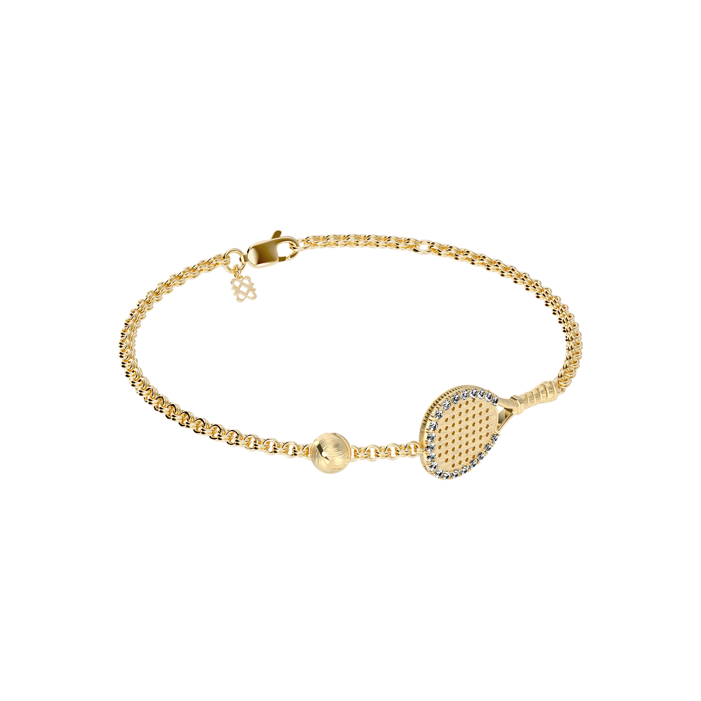 Bracelet Raquette 'The Padel', Halo de Diamants Blancs