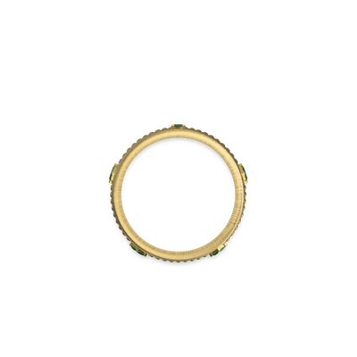 Twist Chain Track Gemstone Ring