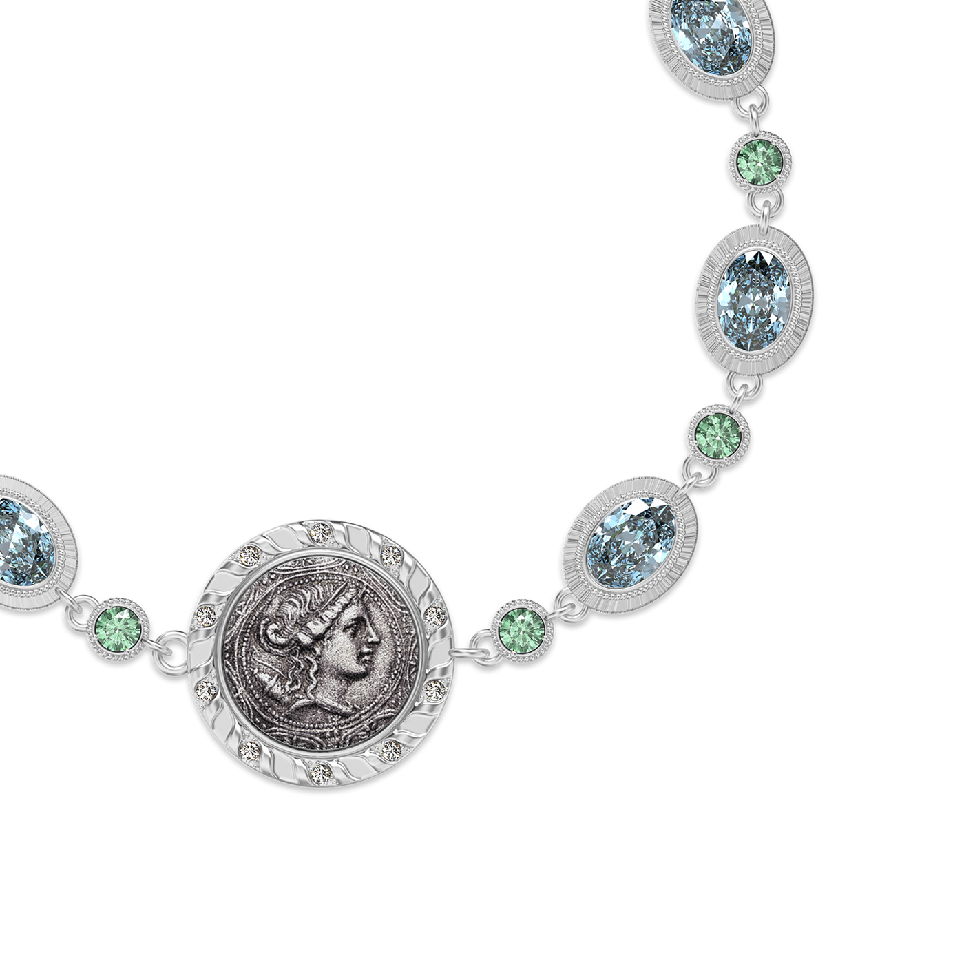 Pulsera de Moneda Artemis 'The Great Civitas', Diamante Blanco