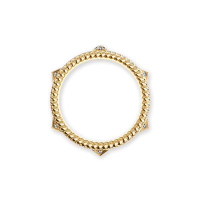 Anillo Banda Obelisco, Diamante Blanco