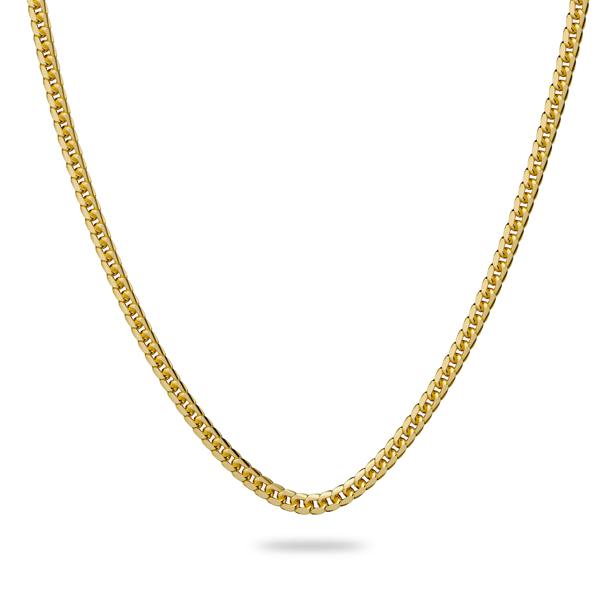 Classic Cuban Chain, 4mm - PASCAL#color_18k-yellow-gold-plated