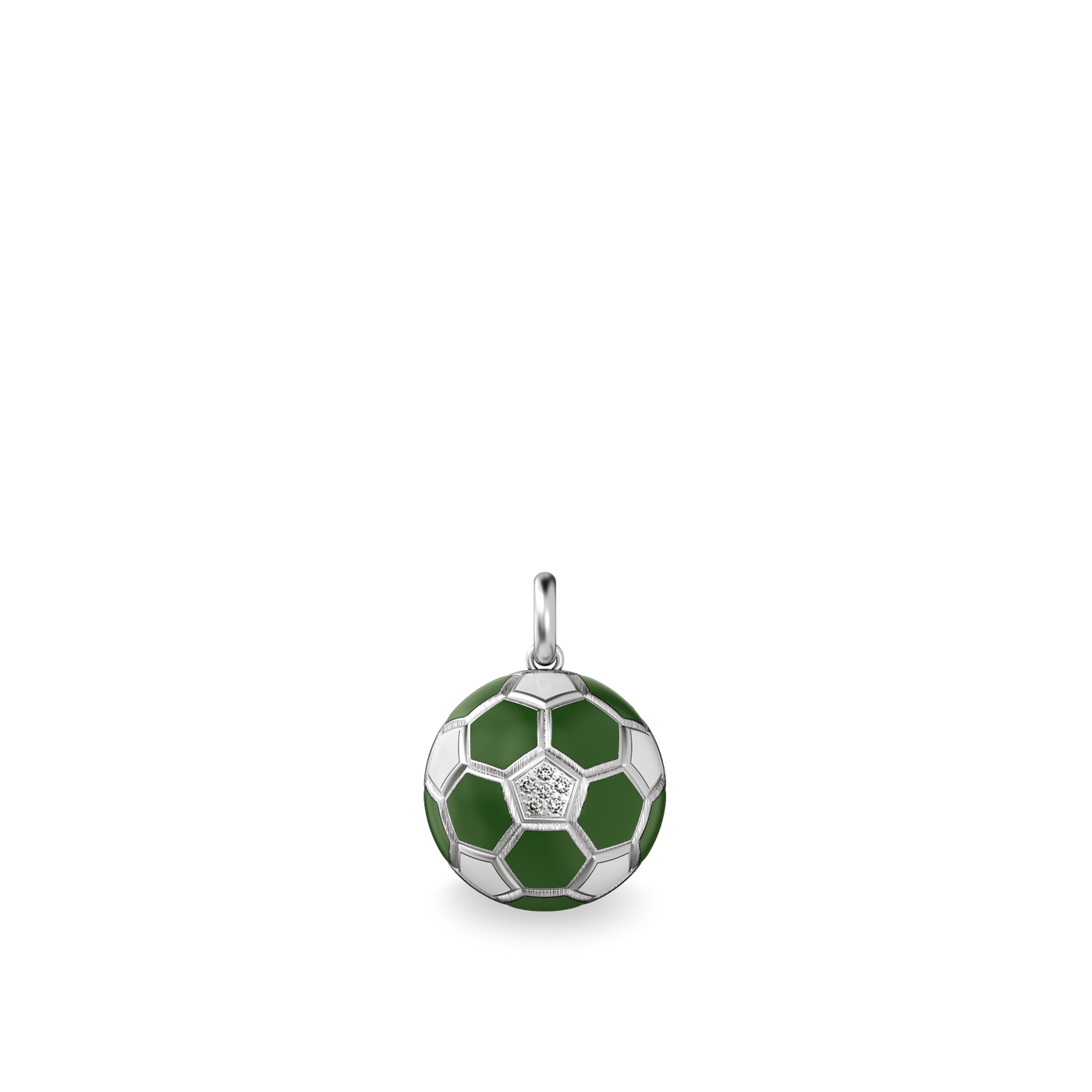 'The Soccer' Super Eagles Pendant, White Diamond