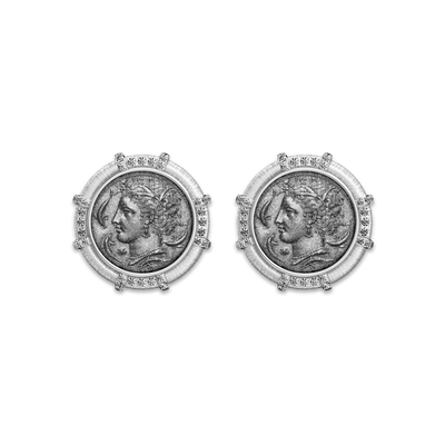 Orecchini con monete 'The Great Civitas' Arethusa, diamante bianco