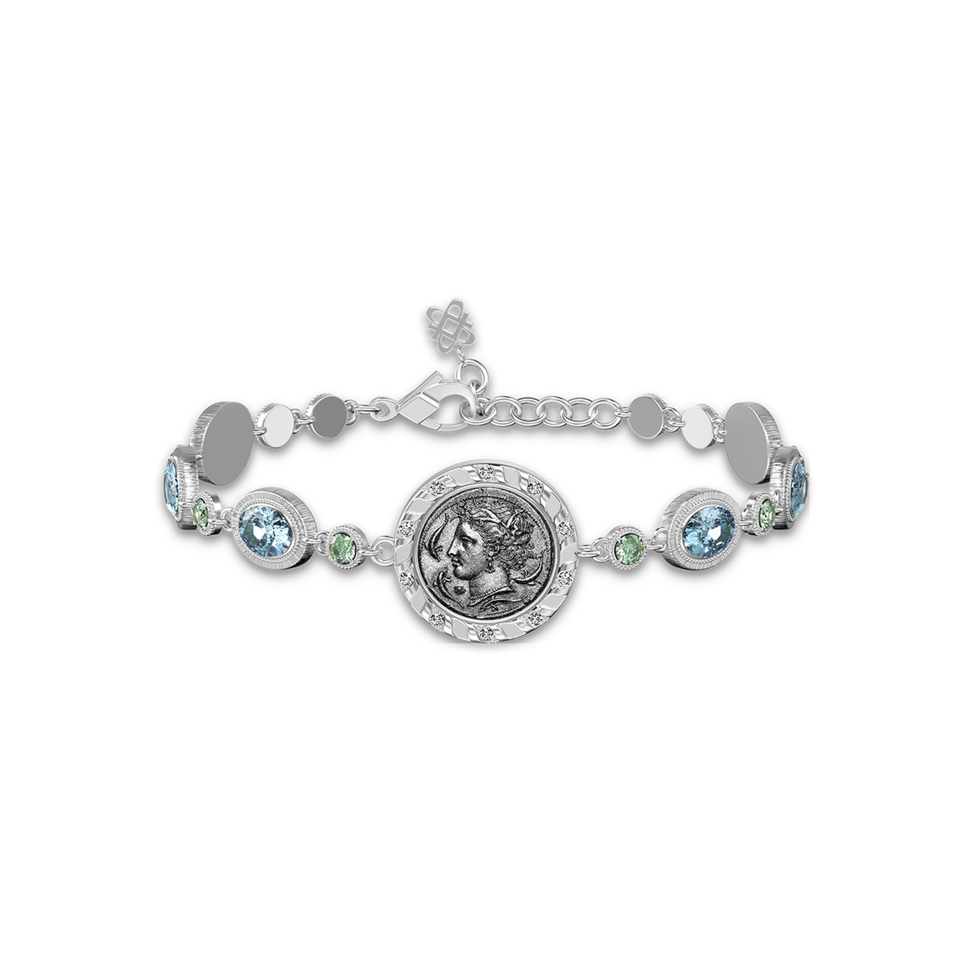 Bracciale con moneta 'The Great Civitas' Arethusa, diamante bianco