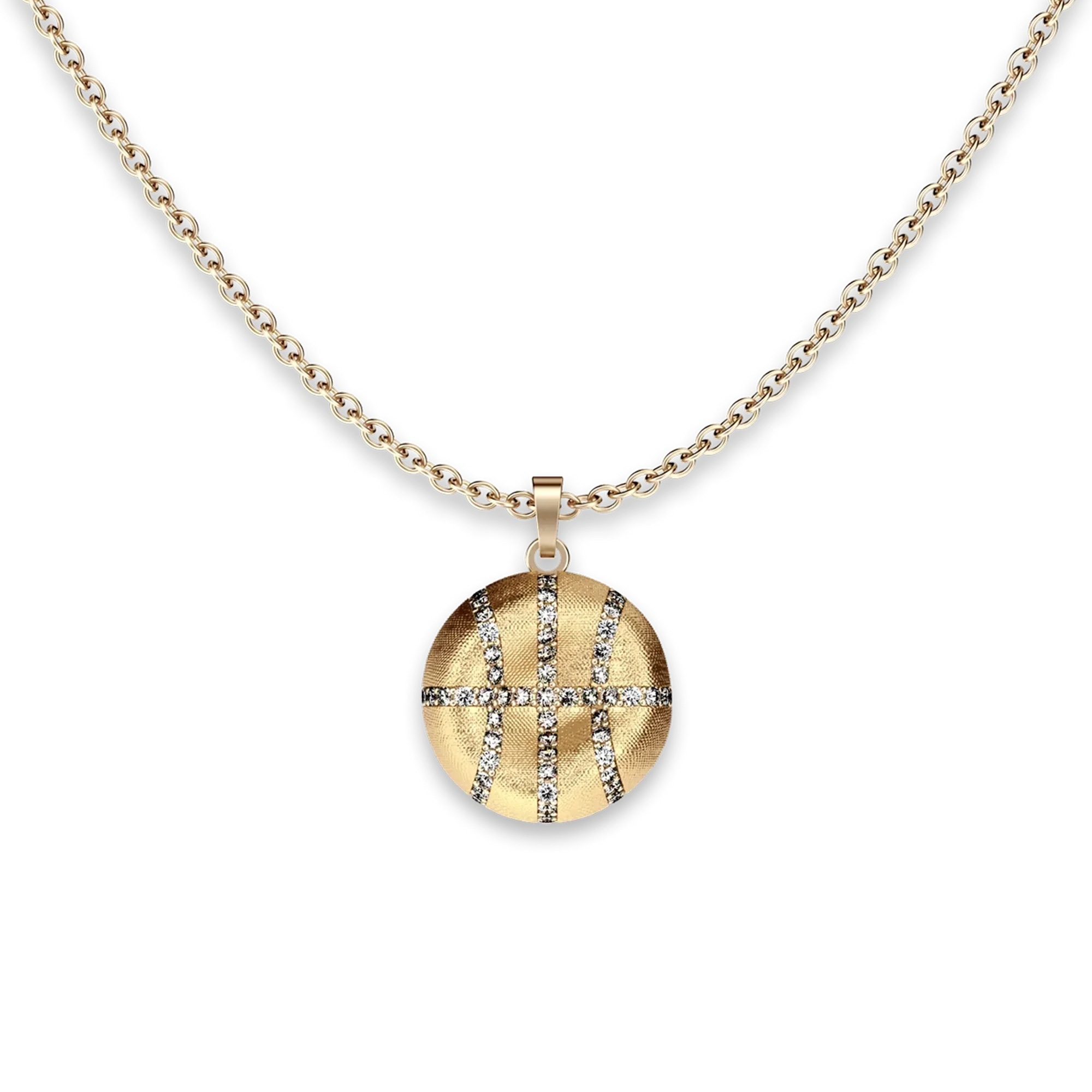 The Basketball Leaking Ball Pendant, White Diamond Pavé - PASCAL