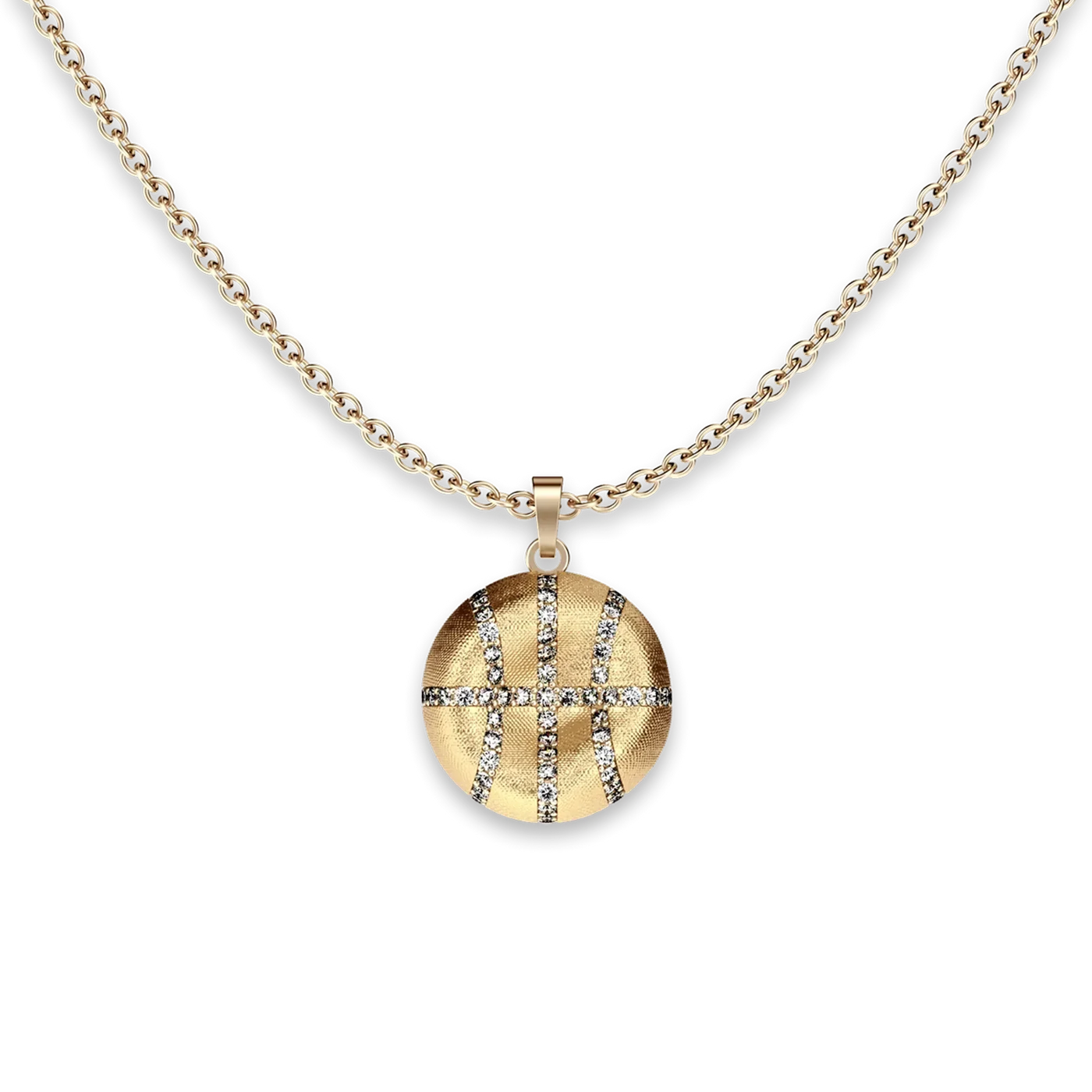 The Basketball Leaking Ball Pendant, White Diamond Pavé - PASCAL