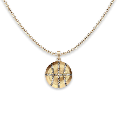 The Basketball Leaking Ball Pendant, White Diamond Pavé - PASCAL