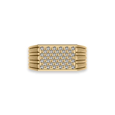 Geo Volume Diamond Signet Ring