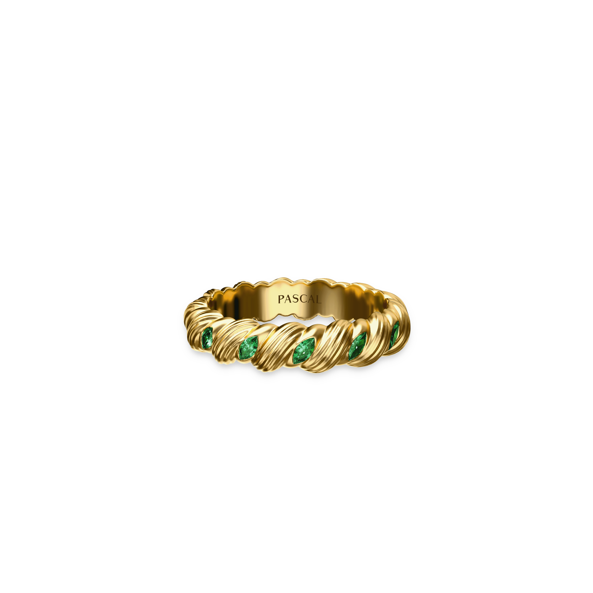Vine Cluster Gemstone Ring - PASCAL#color_18k-yellow-gold-vermeil-green-gemstone