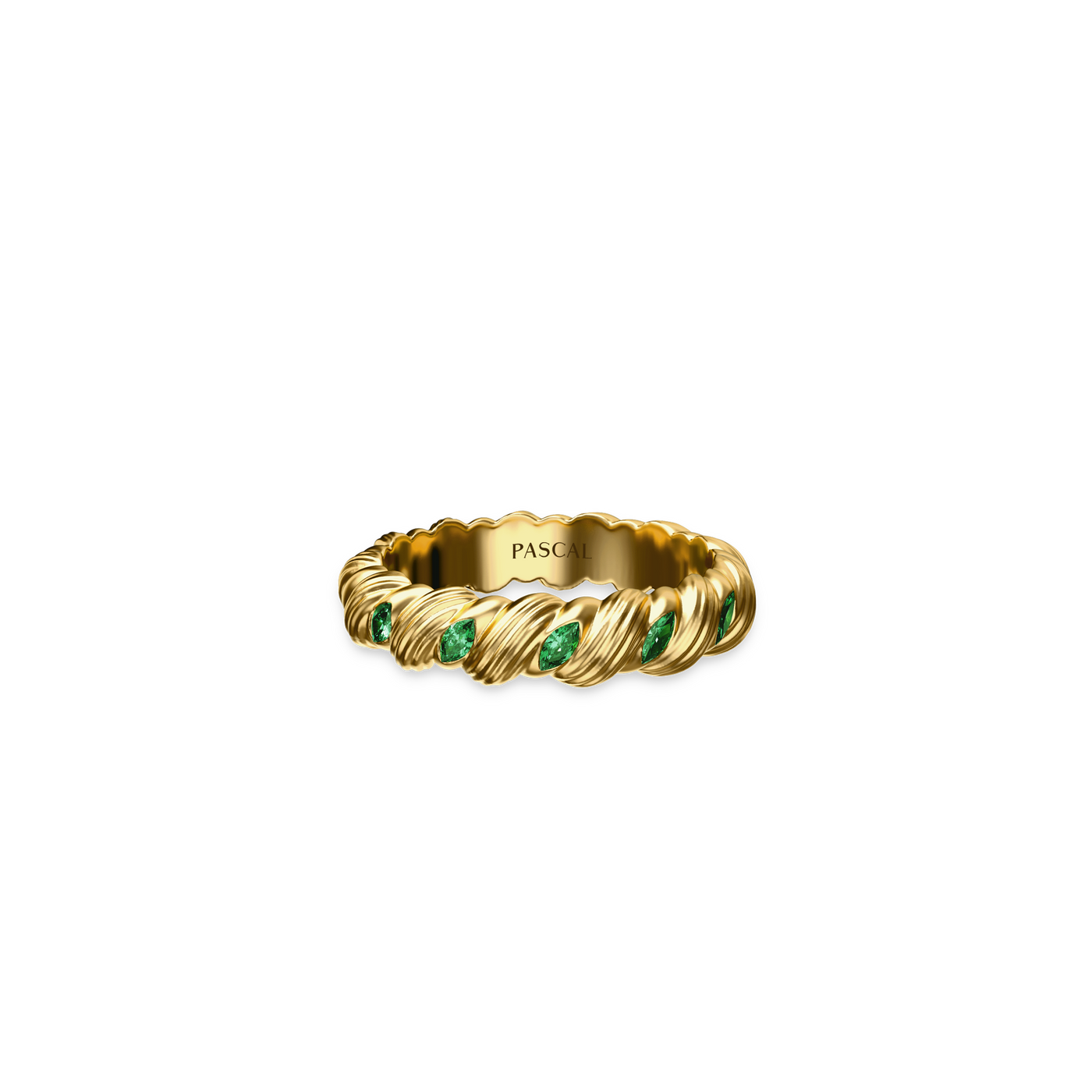 Vine Cluster Gemstone Ring - PASCAL#color_18k-yellow-gold-vermeil-green-gemstone