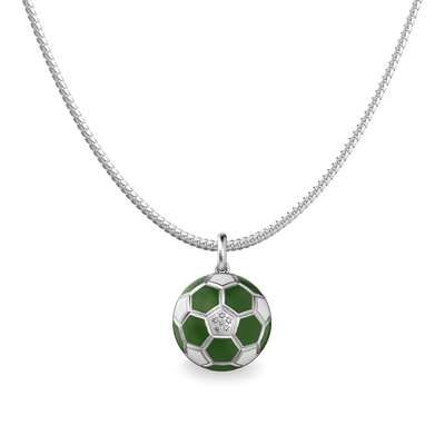 'The Soccer' Super Eagles Pendant, White Diamond
