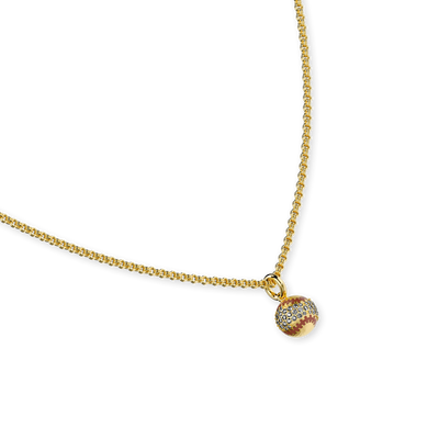 Collar de bola "The Baseball", pavé de diamantes blancos