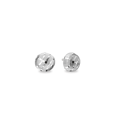 'The Basketball' Crooked Ball Earrings, Black Diamond
