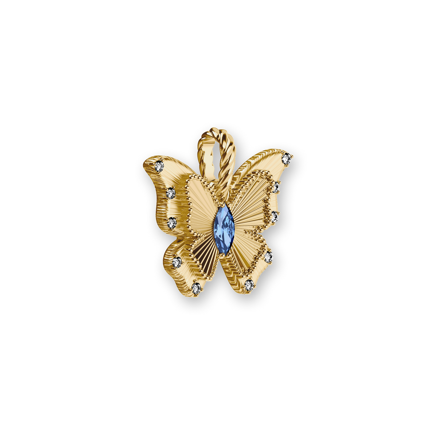 Collar "The Bonbon" Mariposa, Diamante Blanco