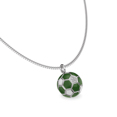 'The Soccer' Super Eagles Pendant, White Diamond