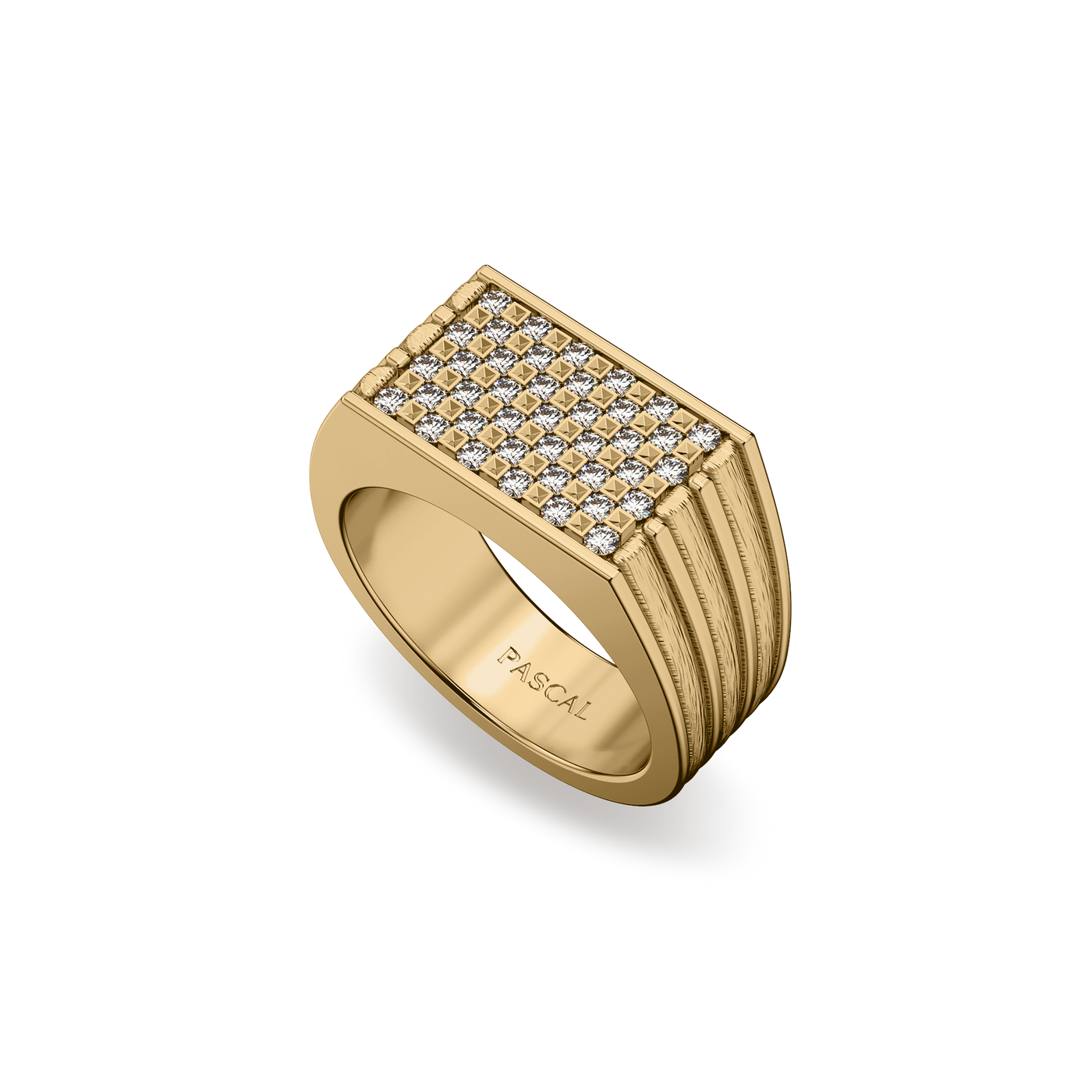 Geo Volume Diamond Signet Ring