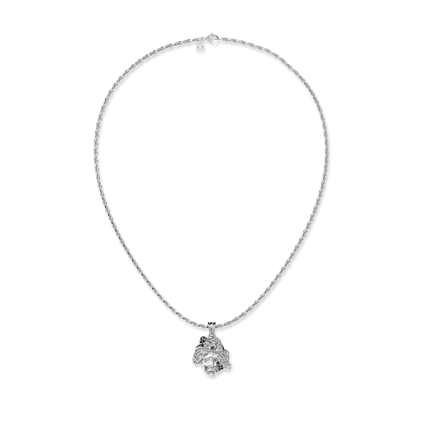 Ciondolo Statua Medusa "Olympus", Diamante Nero