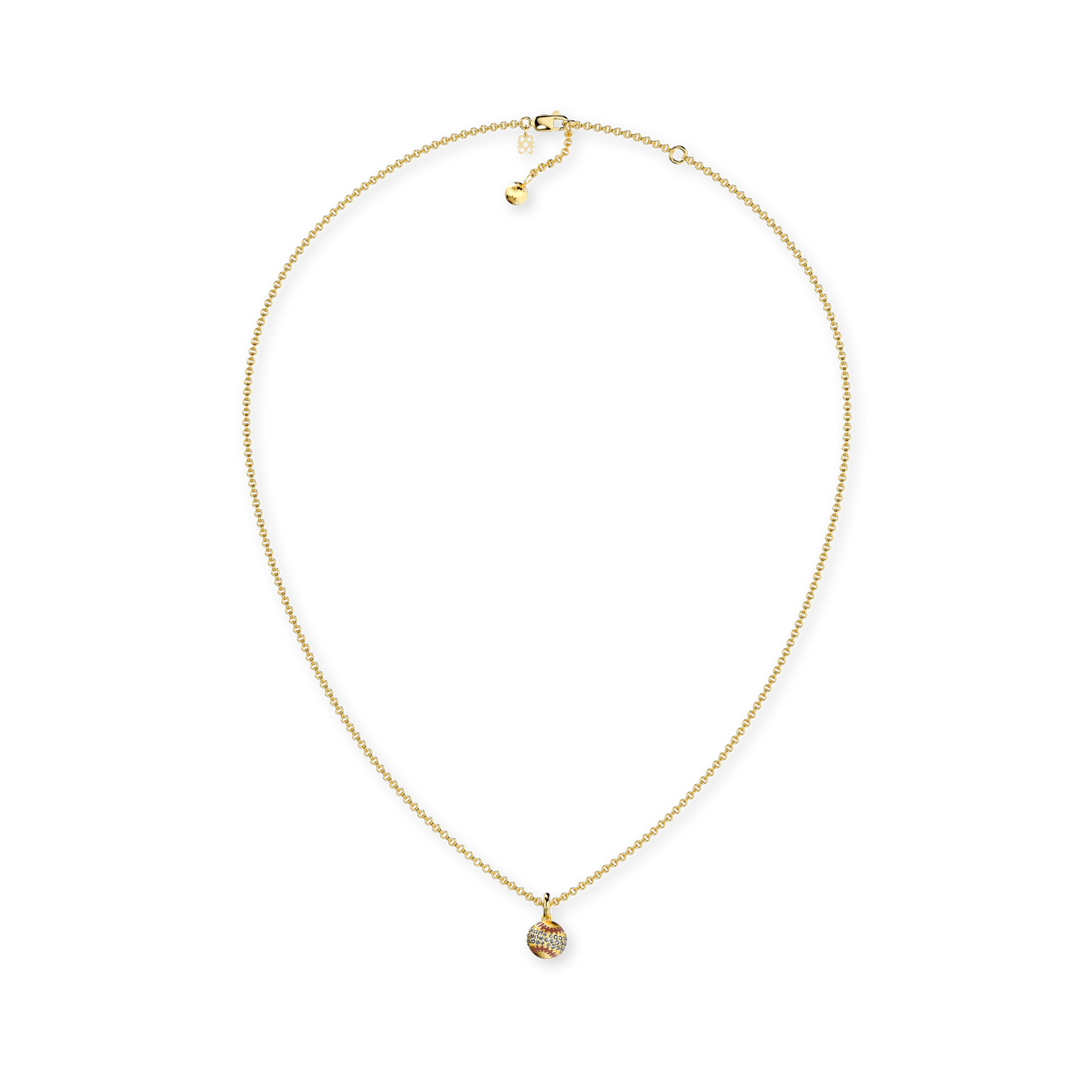 Collar de bola "The Baseball", pavé de diamantes blancos