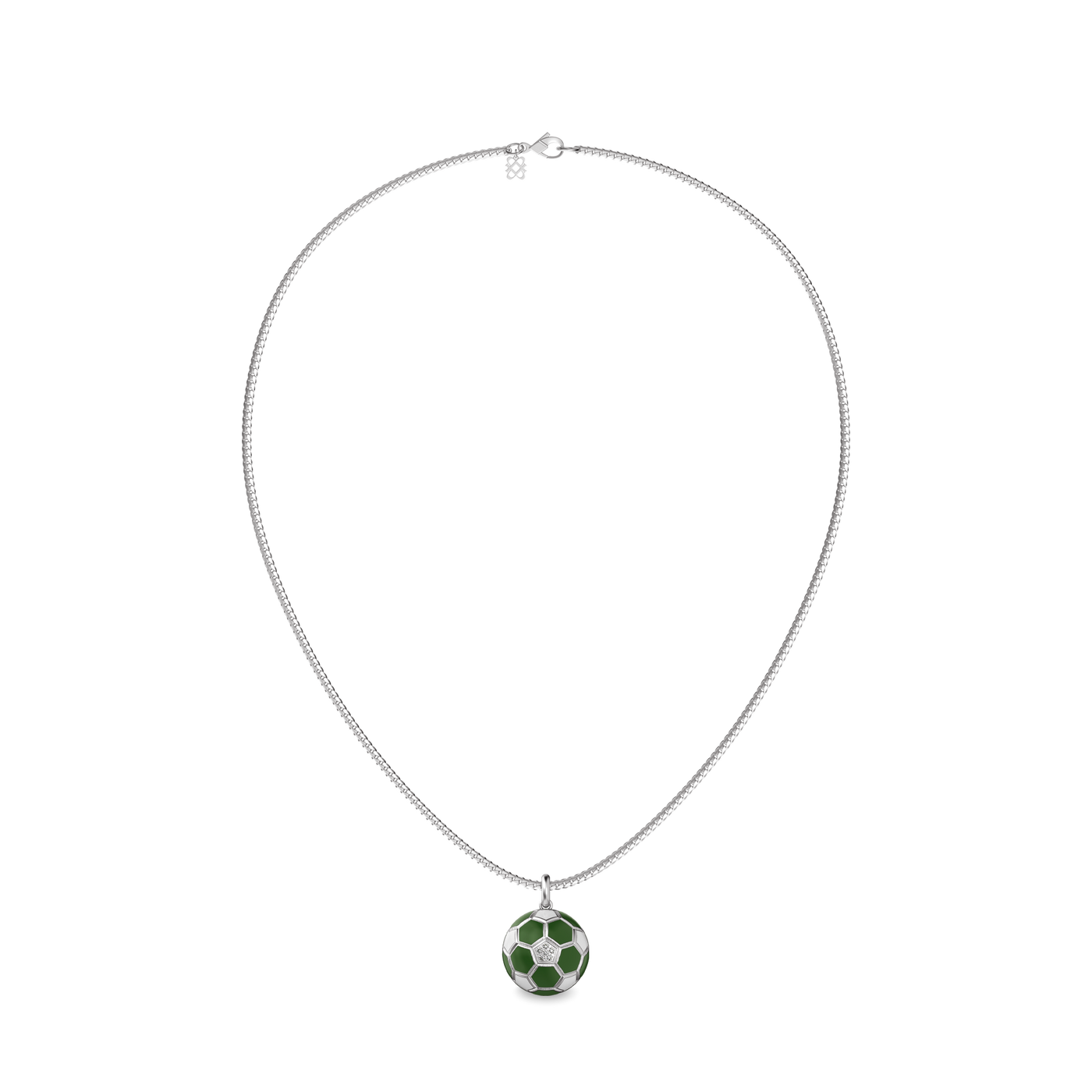 'The Soccer' Super Eagles Pendant, White Diamond
