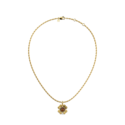 Ciondolo 'The Spiritual' a trifoglio, alone di diamanti bianchi