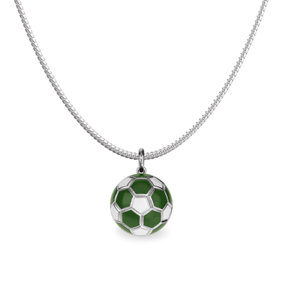 'The Soccer' Super Eagles Pendant, White Diamond