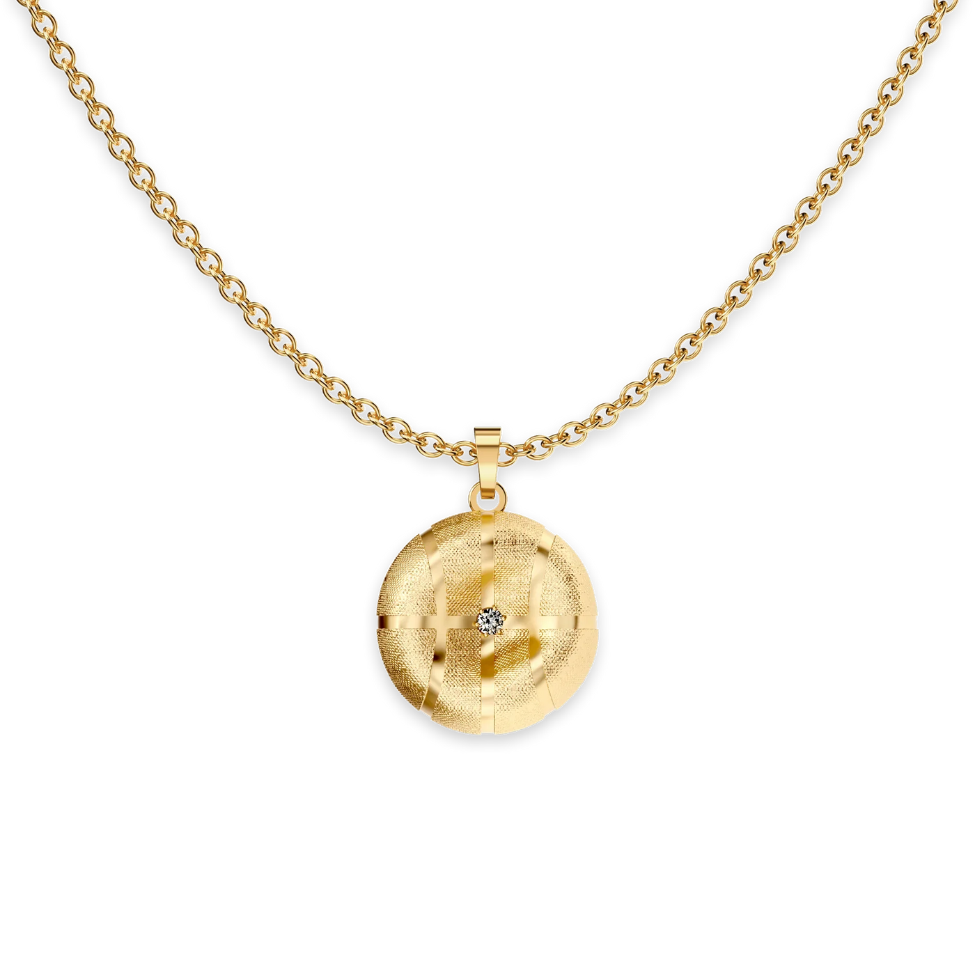 The Basketball Leaking Ball Pendant, White Diamond - PASCAL