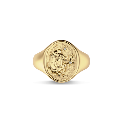 'Zodiac' Diamond Signet Ring, Taurus