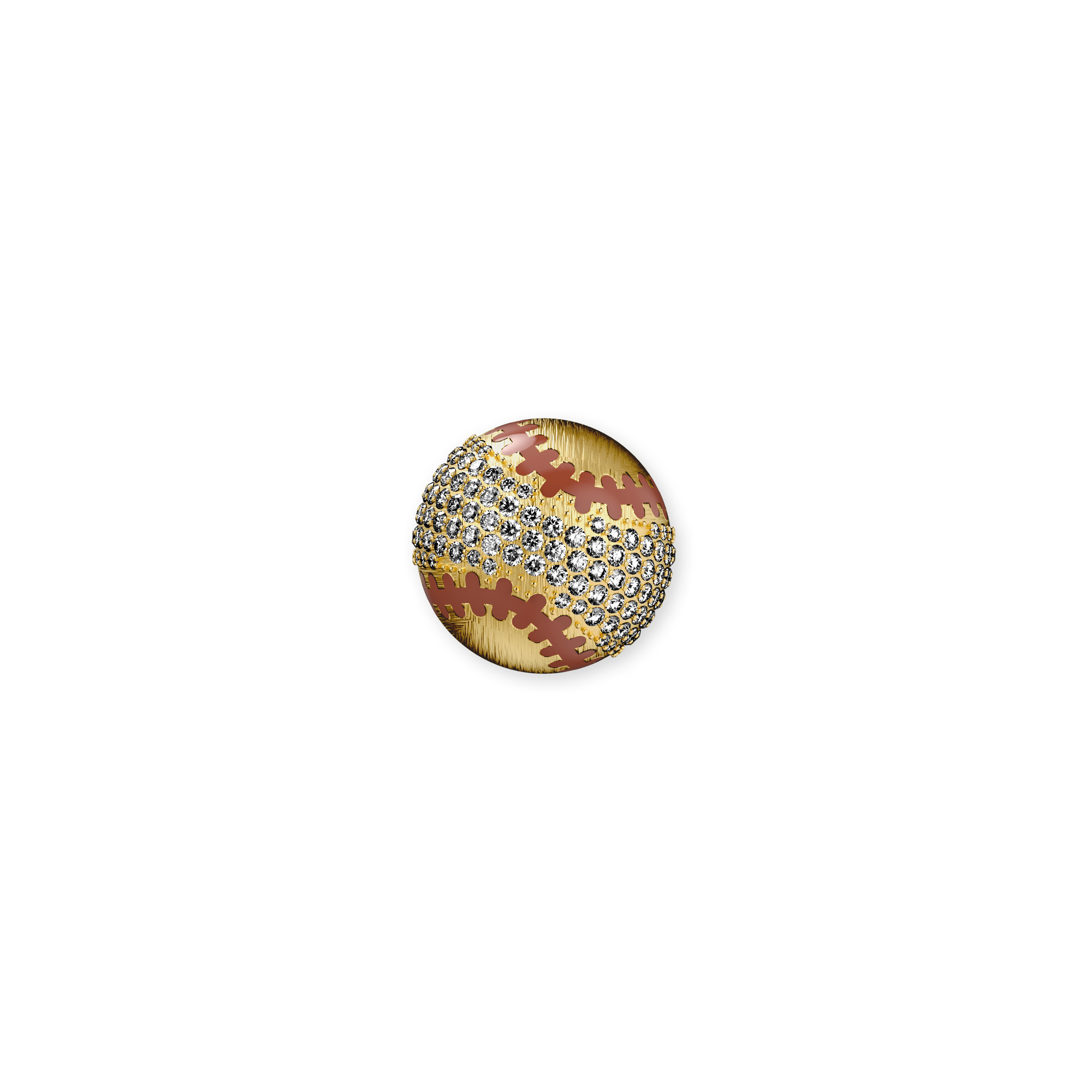 The Baseball Ball Brooch, White Diamond Pavé - PASCAL#color_18k-yellow-gold-vermeil-white-diamond