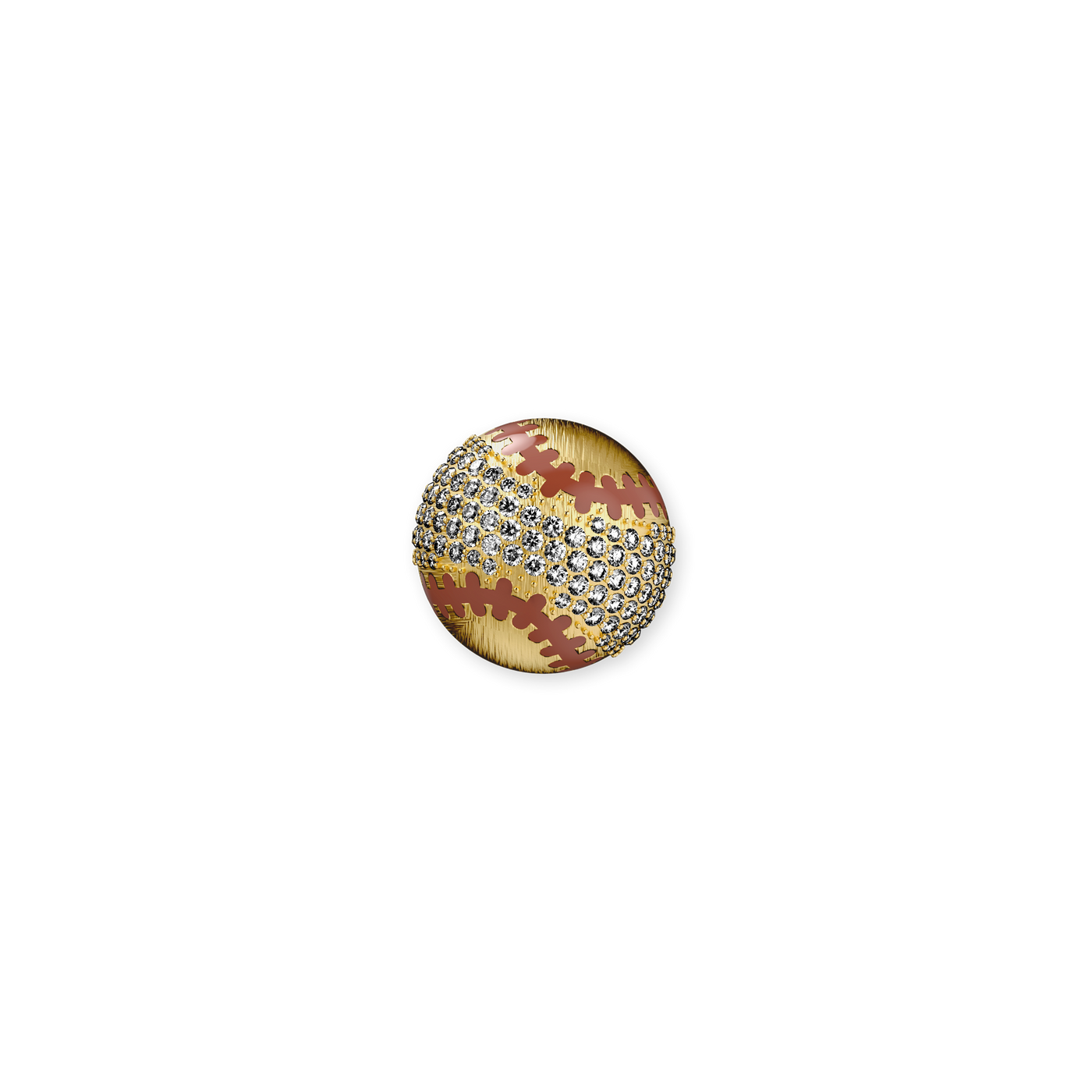The Baseball Ball Brooch, White Diamond Pavé - PASCAL#color_18k-yellow-gold-vermeil-white-diamond