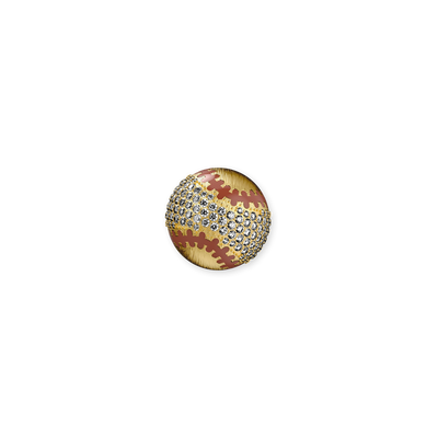 The Baseball Ball Brooch, White Diamond Pavé - PASCAL#color_18k-yellow-gold-vermeil-white-diamond