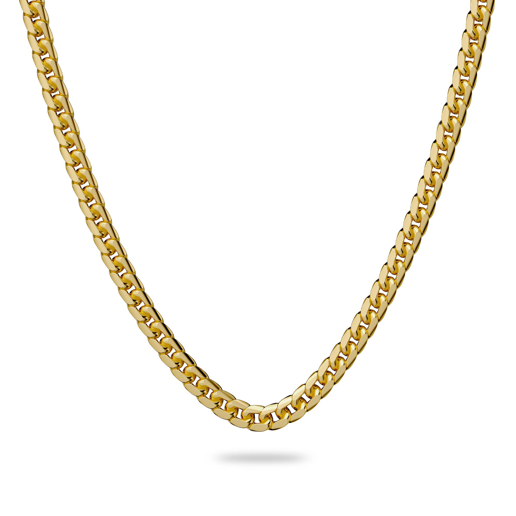 Classic Cuban Chain, 6mm - PASCAL#color_18k-yellow-gold-plated