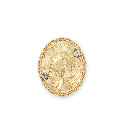 Olympus Athena Signet Ring, White Diamond - PASCAL#color_18k-yellow-gold-vermeil-white-diamond