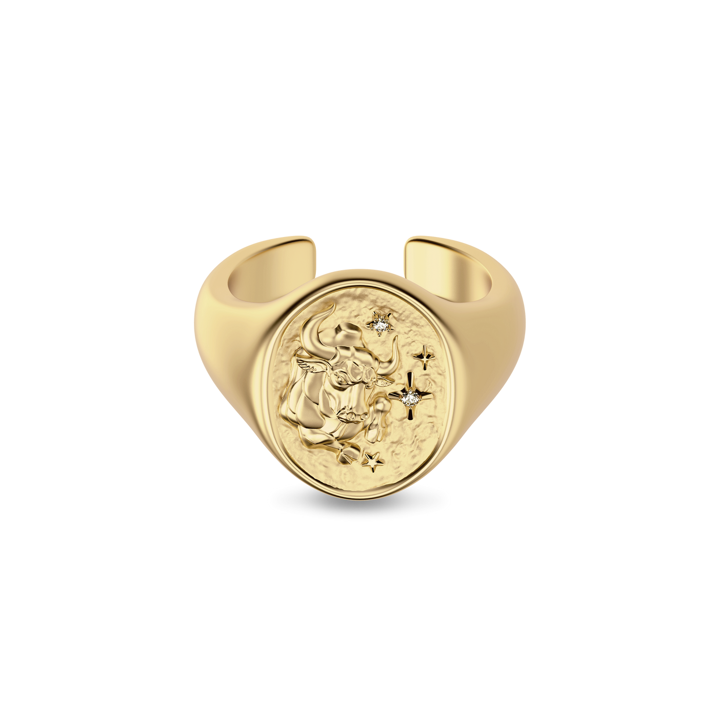 'Zodiac' Diamond Signet Ring, Taurus