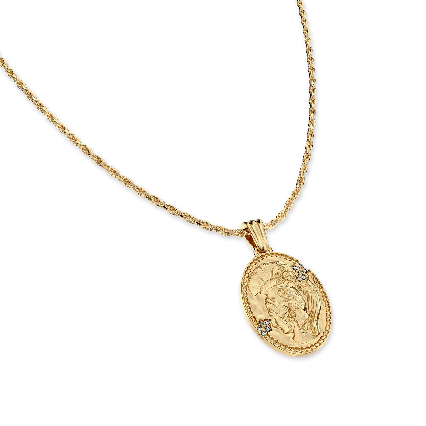 Ciondolo ovale 'Olympus' Athena, diamante bianco