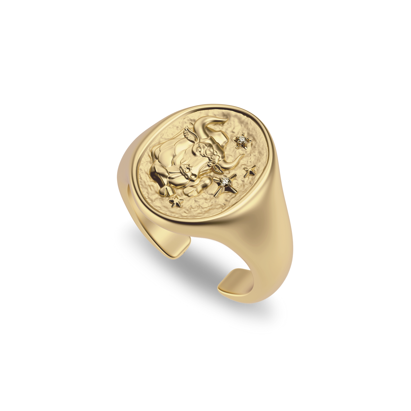 'Zodiac' Diamond Signet Ring, Taurus