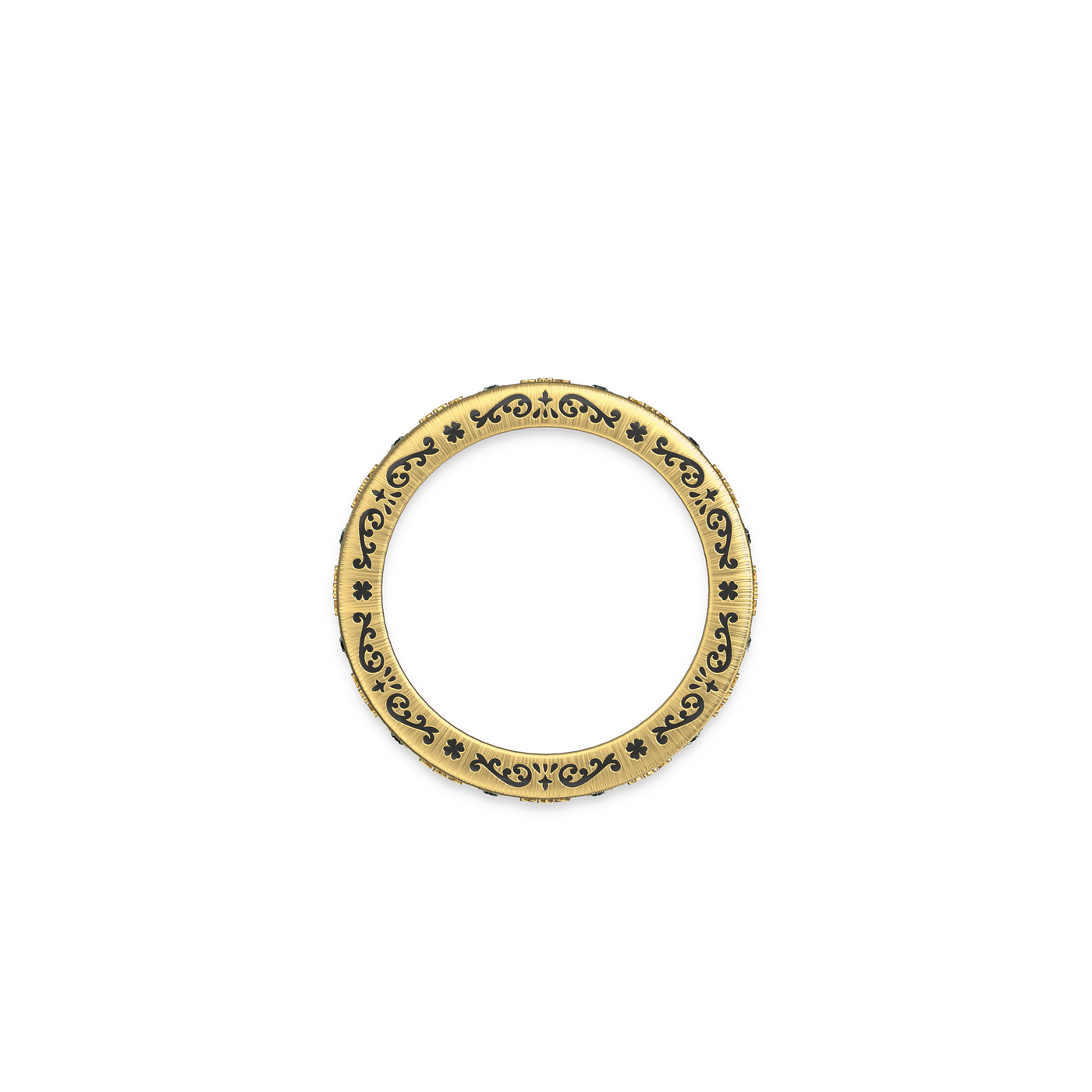 Lucky Clover Forever Band Ring, Green Diamond