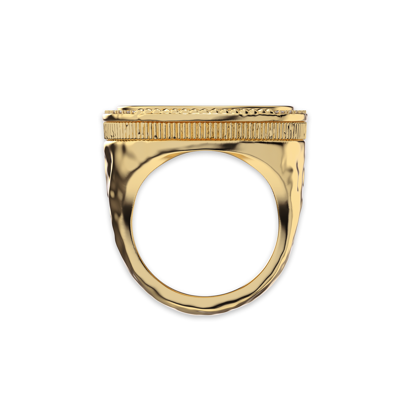 'The Great Civitas' Alexander the Great Coin Signet Ring, White Diamond