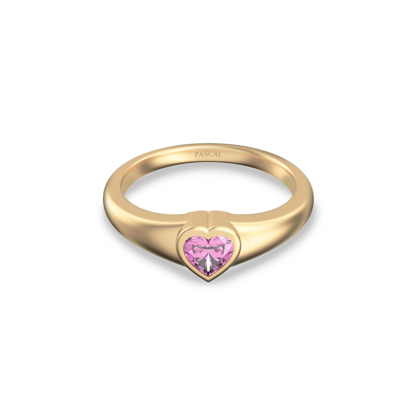 Heart Gemstone Promise Signet Ring