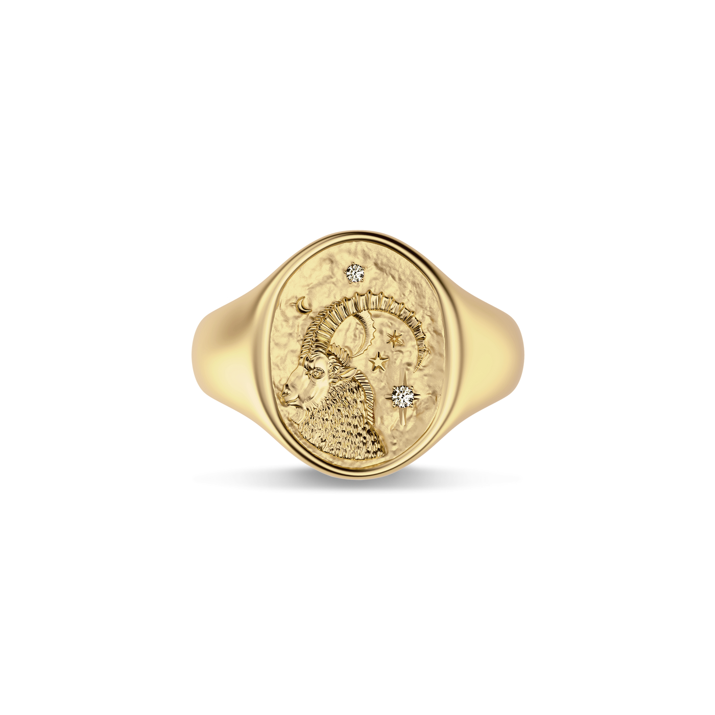 'Zodiac' Diamond Signet Ring, Capricorn