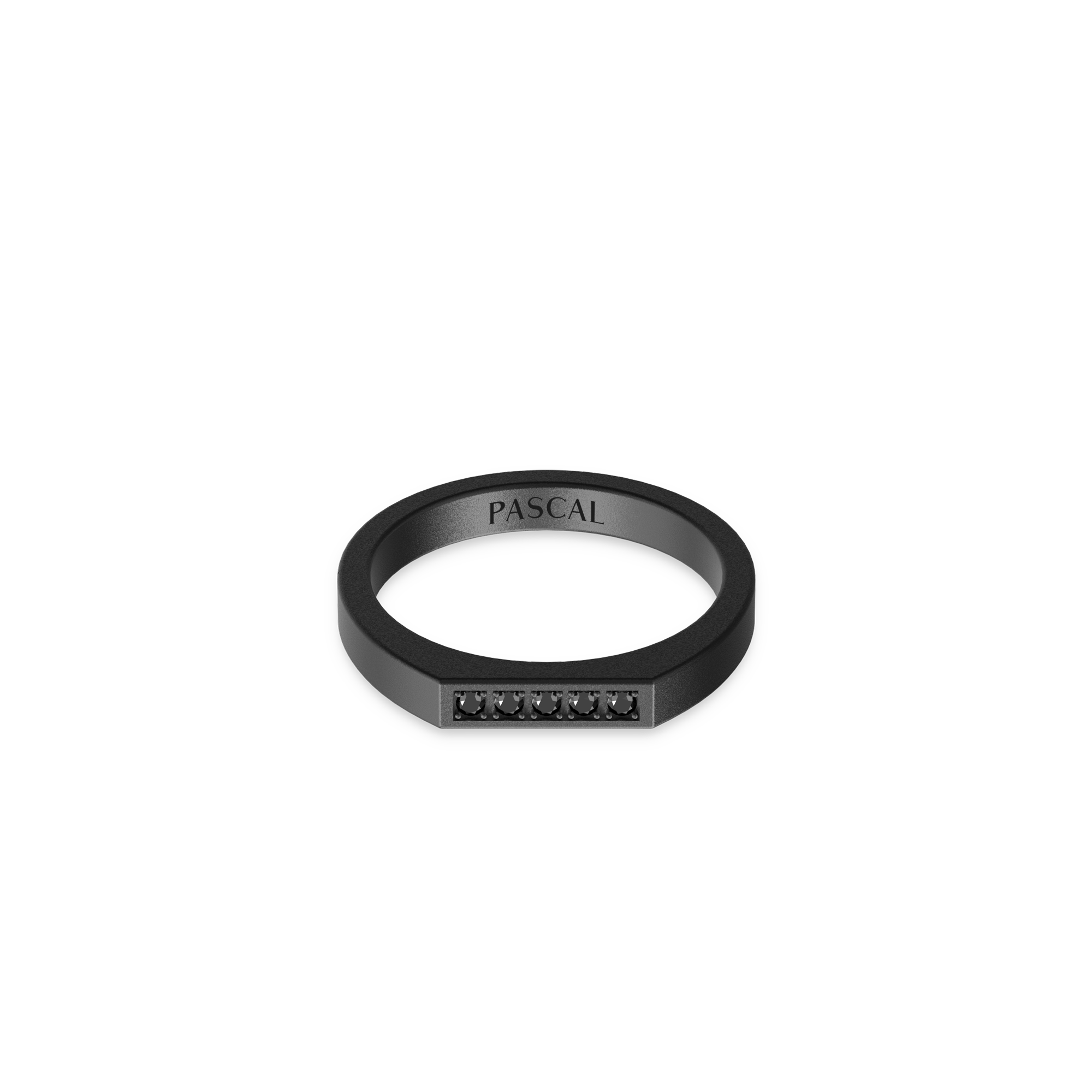 Geo Signet Pave Diamond Promise Ring in black gold for contemporary style#color_black-gold-vermeil-white-diamonds