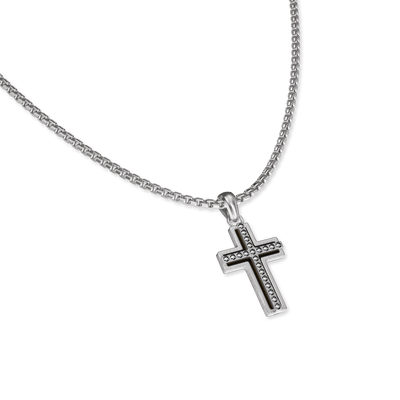 Ciondolo Croce Deco, Pavé di Diamanti Bianchi