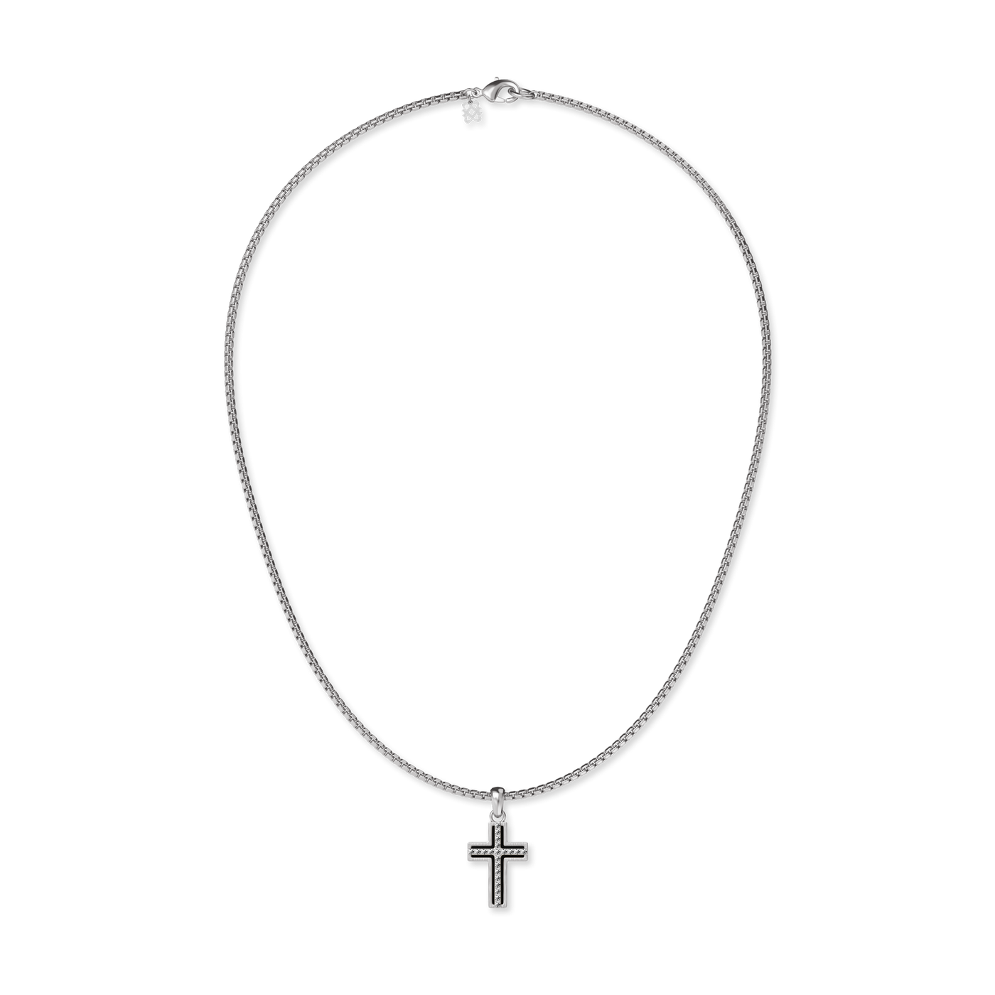 Ciondolo Croce Deco, Pavé di Diamanti Bianchi