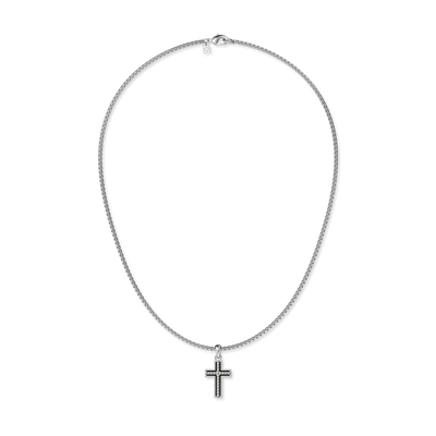 Ciondolo Croce Deco, Pavé di Diamanti Bianchi