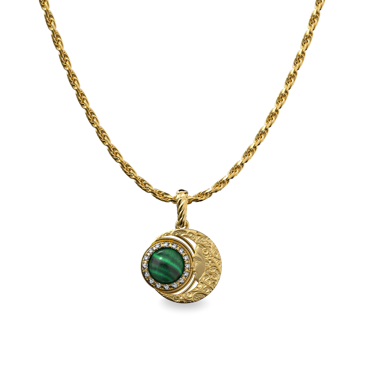 Ciondolo "The Spiritual" Luna, Alonea di Diamanti Bianchi