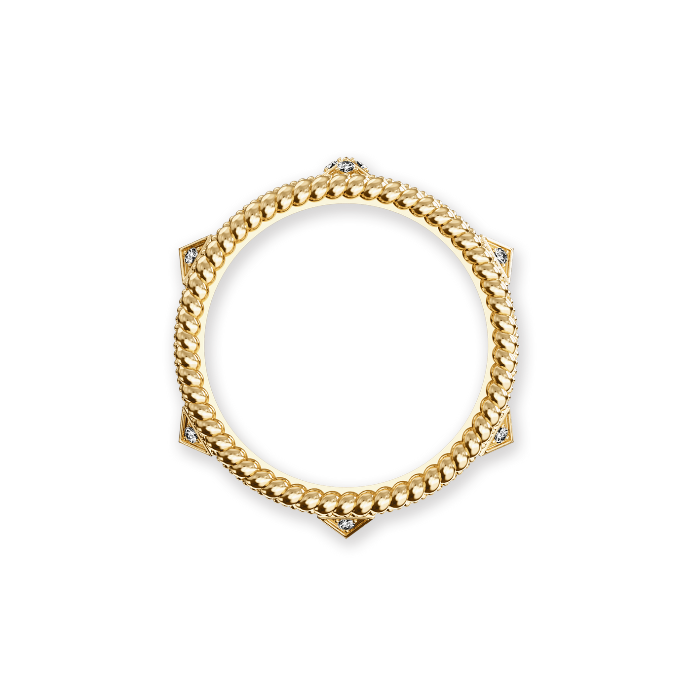 Obelisk Band Ring, Weißer Diamant