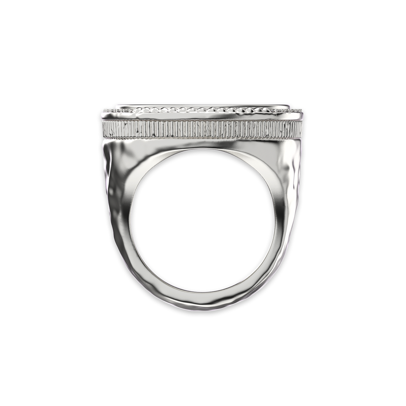 'The Great Civitas' Alexander the Great Coin Signet Ring, White Diamond