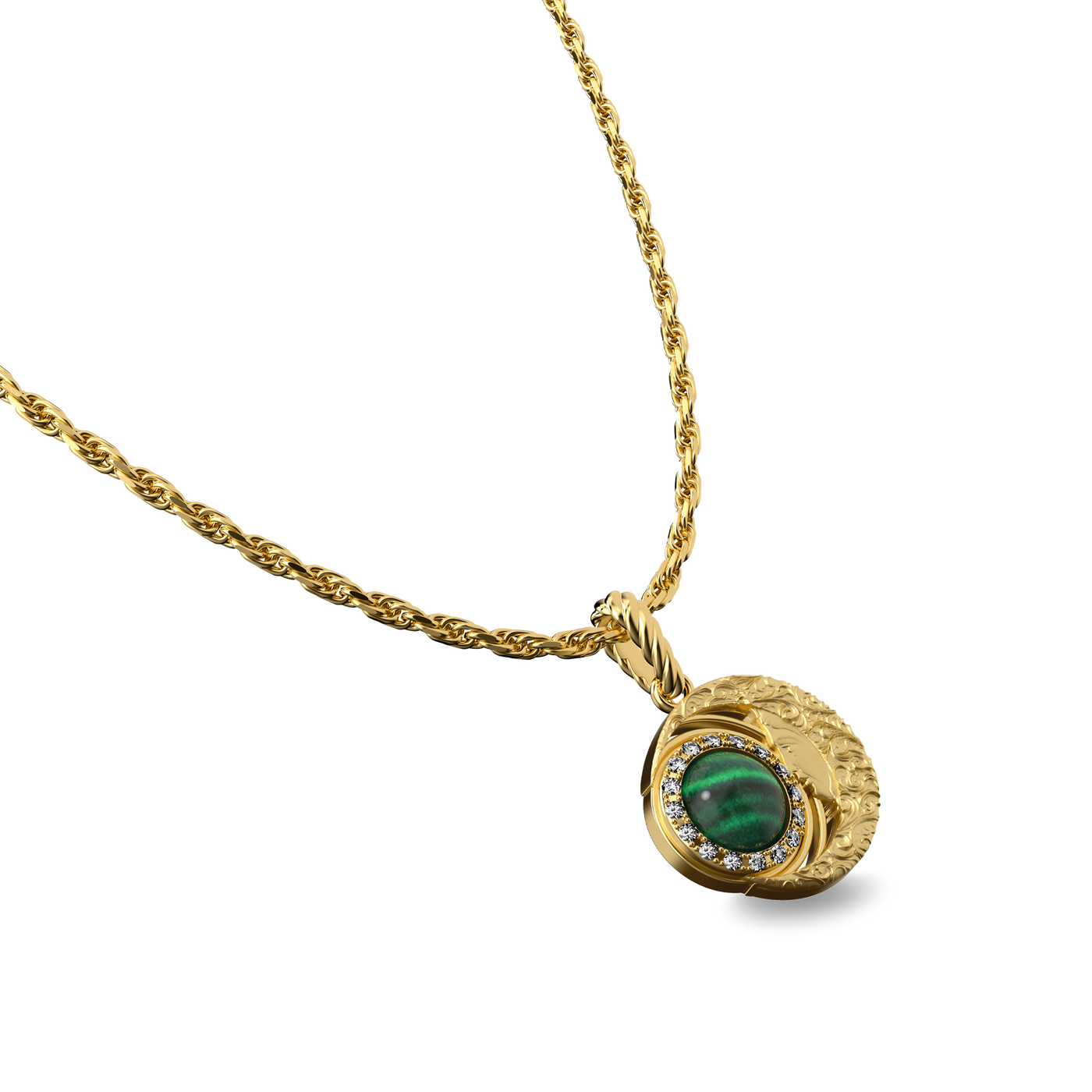 Ciondolo "The Spiritual" Luna, Alonea di Diamanti Bianchi