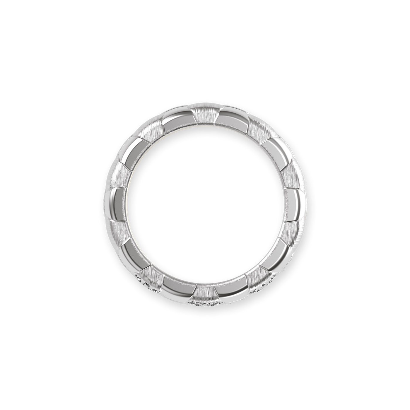 Anillo de banda "The Soccer", pavé de diamantes blancos